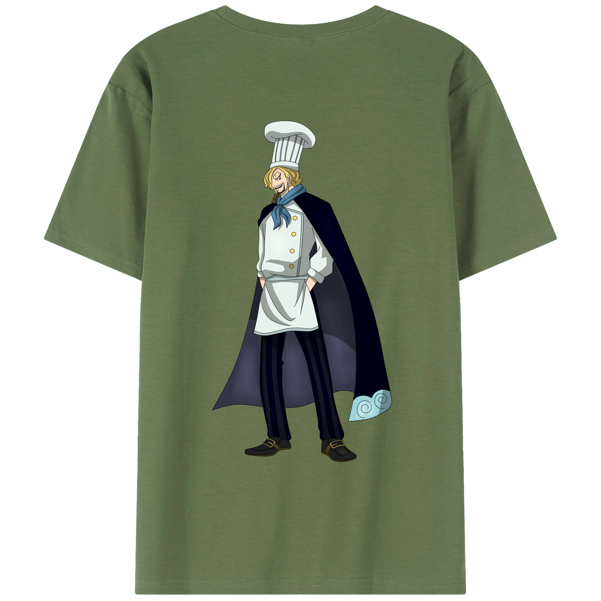 （画像用） ワンピース サンジ ONE PIECE Sanji 綿100％ メンズ半袖Tシャツ（バックプリント） 通気性